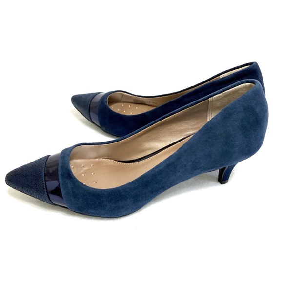 Alfani step n flex Womens Leather Suede shoes size 7M Blue, New - Picture 2 of 8